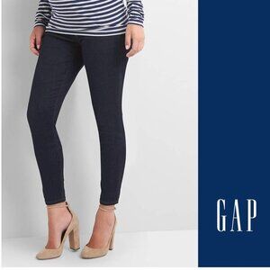 GAP Maternity Jeans True Skinny Womens 6 Rinsed Dark Wash Full Panel Stretch EUC